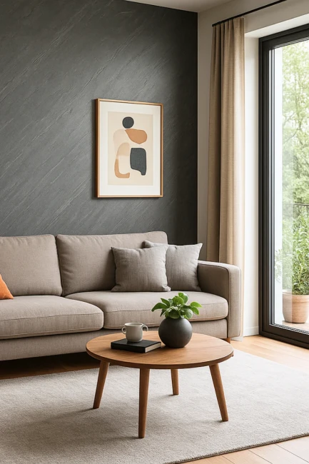 Fornir kamienny Line Black XXL 122x244x0,2 cm Transparentny