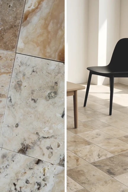 Trawertyn Philadelphia Niewypełniony Szlif Bębnowany 20,3x20,3x1,2 cm