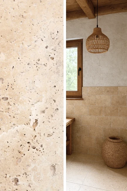 Trawertyn Light Classic Mix Bębnowany 40,6x61x1,2 cm