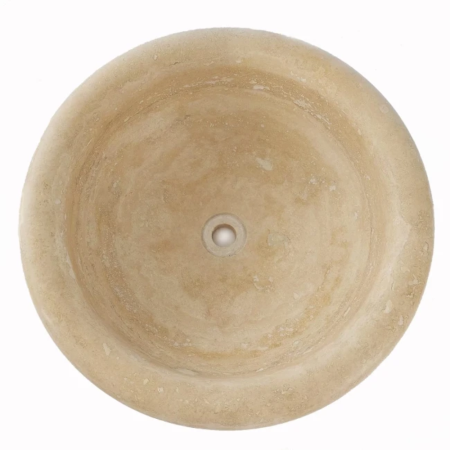 Umywalka Trawertynowa Classic Light Beżowy Satynowa 45x45x16 cm
