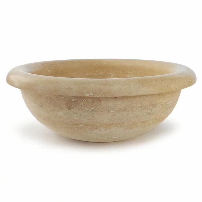 Umywalka Trawertynowa Classic Light Beżowy Satynowa 45x45x16 cm