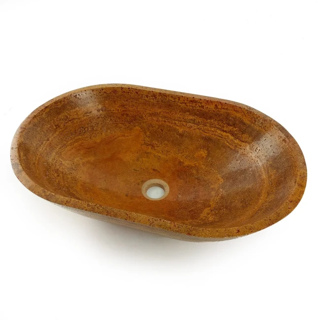 Umywalka Trawertynowa Bordeaux Czerwony Satynowa 40x57,5x14,5 cm
