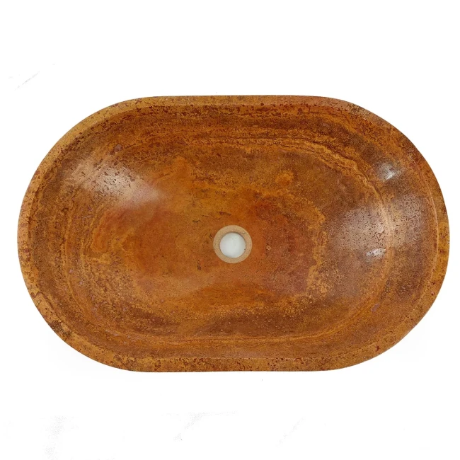 Umywalka Trawertynowa Bordeaux Czerwony Satynowa 40x57,5x14,5 cm