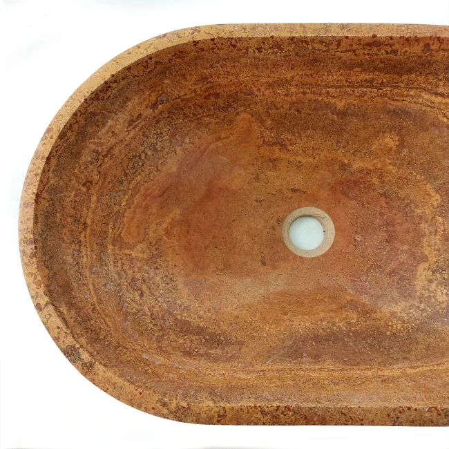 Umywalka Trawertynowa Bordeaux Czerwony Satynowa 40x57,5x14,5 cm