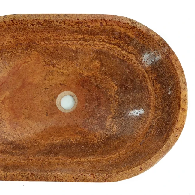 Umywalka Trawertynowa Bordeaux Czerwony Satynowa 40x57,5x14,5 cm