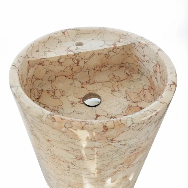 Umywalka Marmurowa Sakura Różowy Wolnostojąca Polerowana 50x50x85 cm