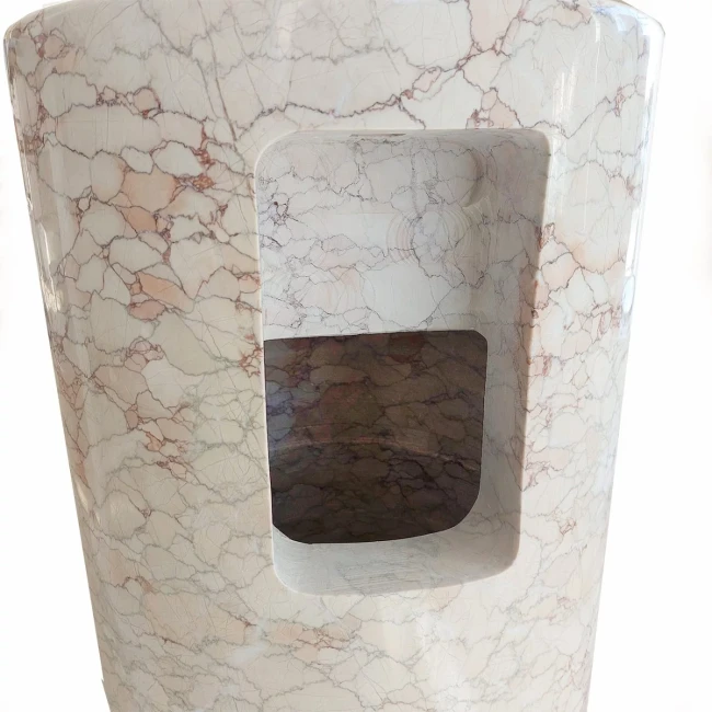 Umywalka Marmurowa Sakura Różowy Wolnostojąca Polerowana 50x50x85 cm