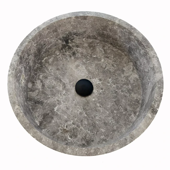 Umywalka Marmurowa Tundra Grey Szary Wolnostojąca Satynowa 44x44x83 cm