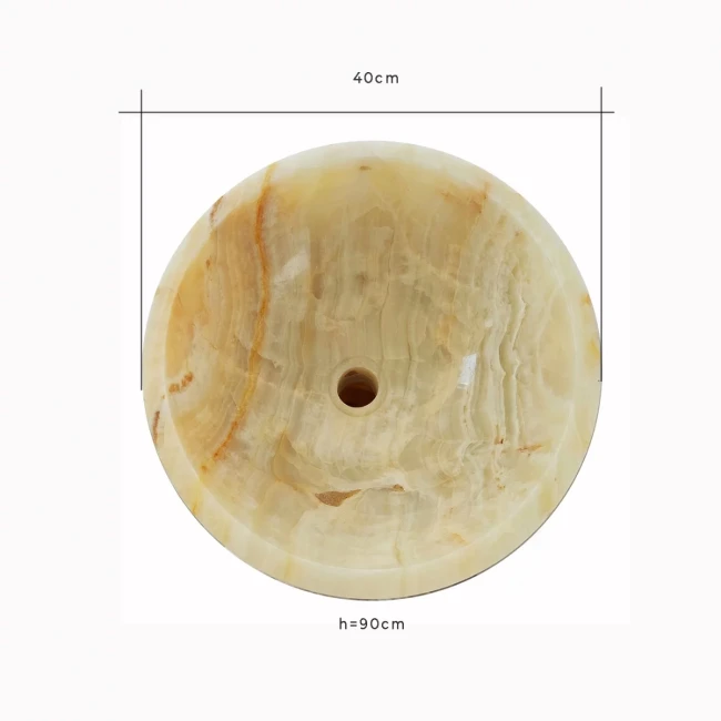 Umywalka Onyksowa White Biały Wolnostojąca Polerowana 40x40x90 cm