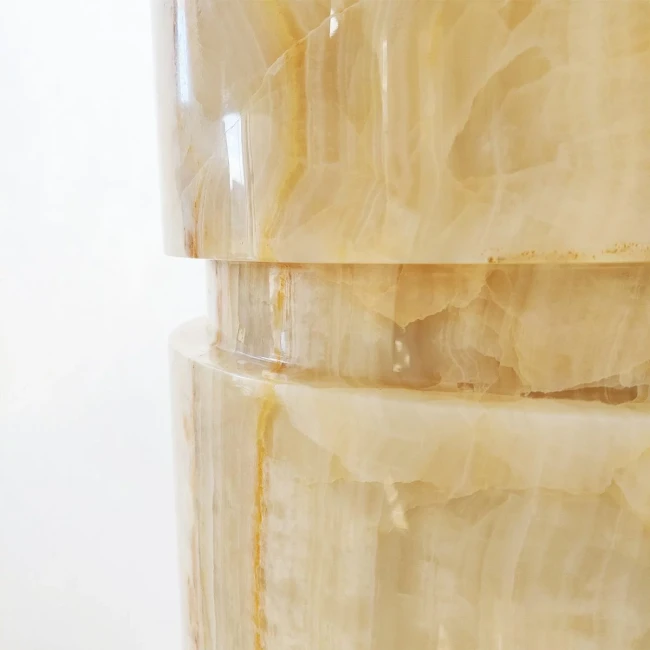 Umywalka Onyksowa White Biały Wolnostojąca Polerowana 40x40x90 cm