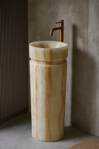 Umywalka Onyksowa White Biały Wolnostojąca Polerowana 40x40x90 cm