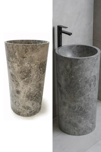 Umywalka Marmurowa Tundra Grey Szary Wolnostojąca Satynowa 44x44x83 cm