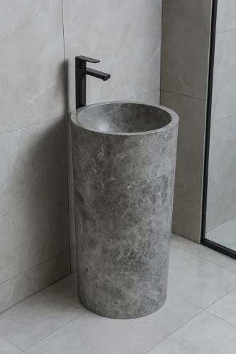 Umywalka Marmurowa Tundra Grey Szary Wolnostojąca Satynowa 44x44x83 cm