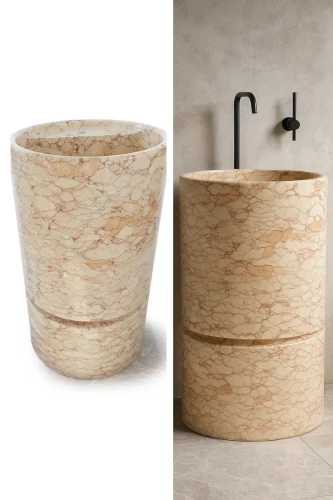 Umywalka Marmurowa Sakura Różowy Wolnostojąca Polerowana 50x50x85 cm