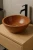Umywalka Trawertynowa Bordeaux Czerwony Polerowana 42x42x16 cm