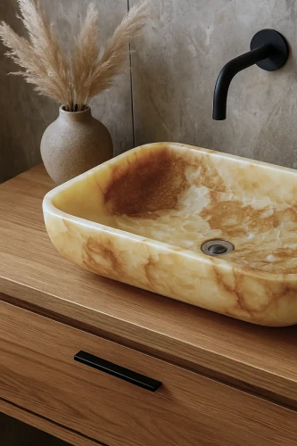 Umywalka Onyksowa Honey Miodowy Polerowana 68x43x12 cm