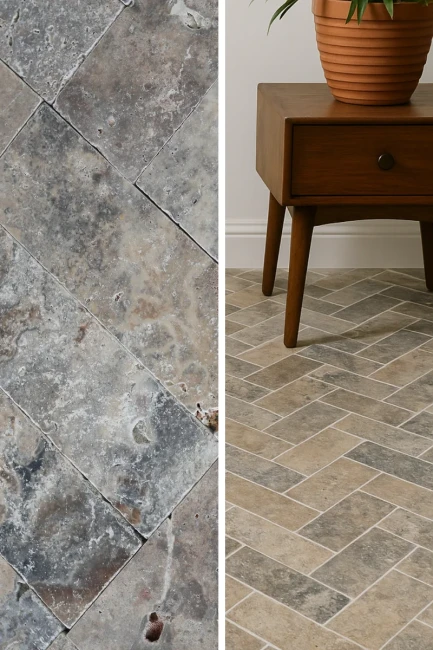 Kamień Dekoracyjny Trawertyn Ash Bębnowany 10×30,5 cm