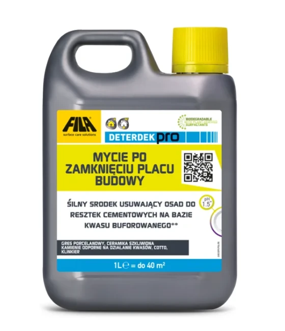 Środek czyszczący FILA Deterdek 1L – do usuwania osadów i zabrudzeń budowlanych