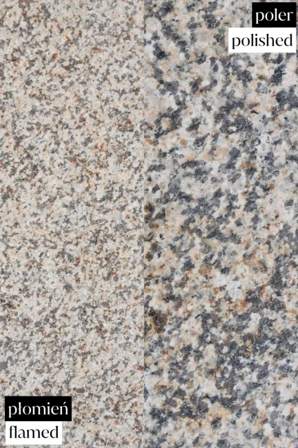 Zestaw Stopnica + Podstopień Granitowy Płomieniowany G682 150x33x2 / 150x15x2