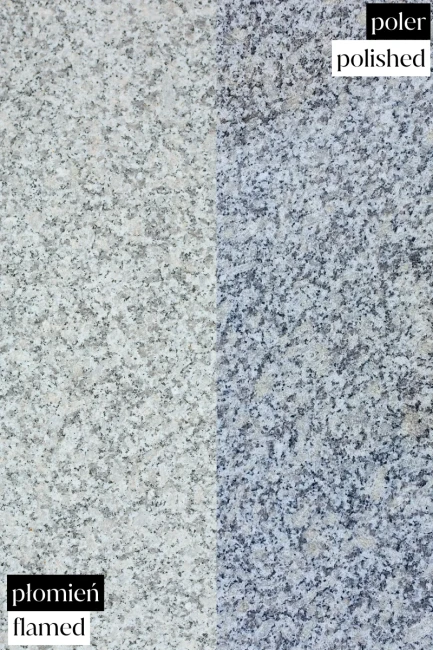 G602 różnica kolorystyczna w wykończeniu płomnieniowanym oraz polerowanym.webp