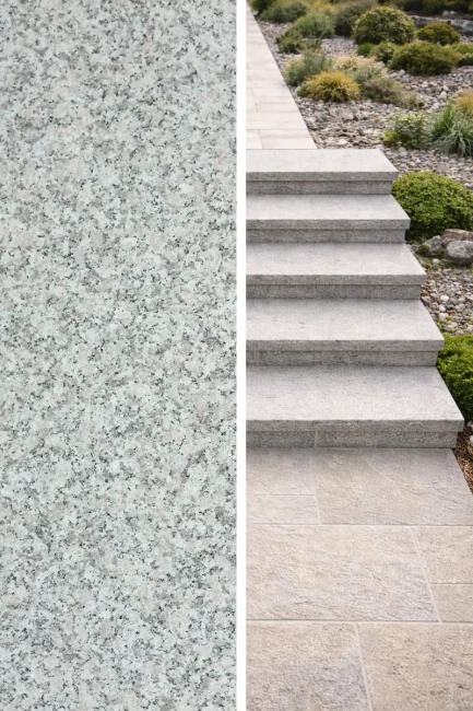 Stopnica Granitowa G602 płomieniowana 160×40×2 cm