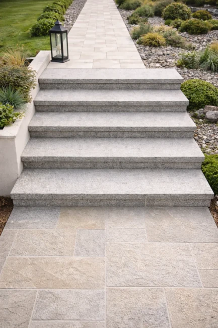 Stopnica Granitowa G602 płomieniowana 160×40×2 cm