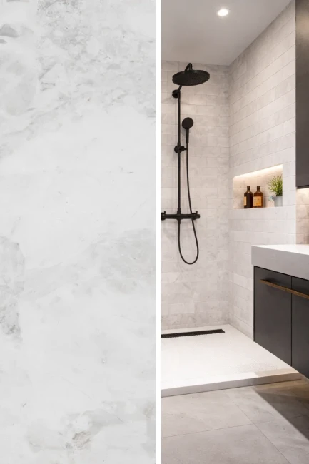 Płytka marmurowa Bębnowana Szlifowana Royal White 10x30,5x1 cm