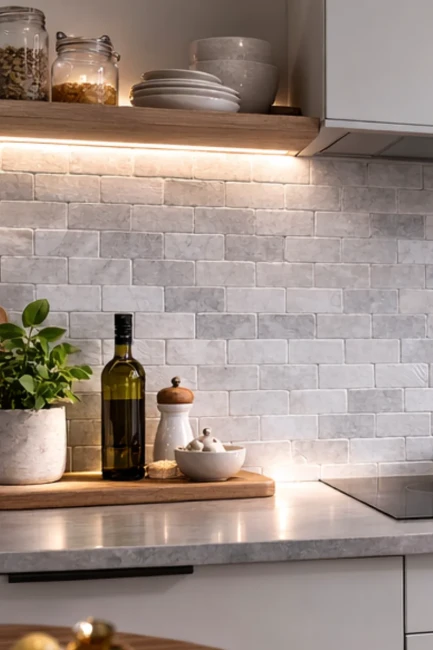 Płytka marmurowa Bębnowana Royal White 7,5x15x1 cm