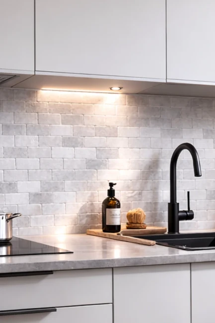 Płytka marmurowa Bębnowana Royal White 7,5x15x1 cm