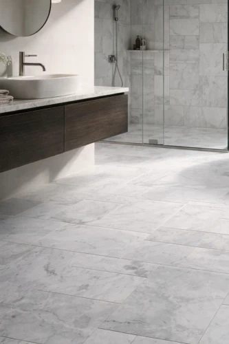 Płytka marmurowa Carrara Royal Satynowa Matowa 1,2 cm | Komplet Rzymski