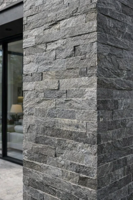 Kamień elewacyjny kwarcytowy Silver Shine Brick 10x30 cm