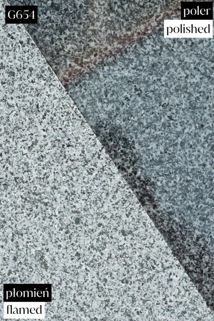 Stopnica granitowa Dark Grey New G654 płomieniowana 150x33x2 cm