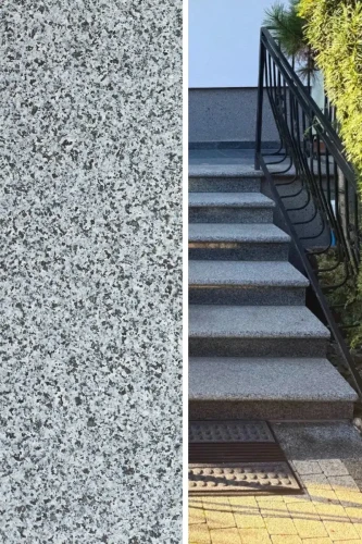 Zestaw Stopnica Płomień + Podstopień Poler Granitowy Dark Grey G654 Bullnose 100x35x2 / 100x15x2 (