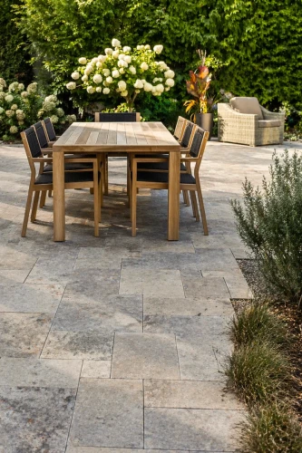 Trawertyn Ash Argent Antykowany Bębnowany 3 cm | Komplet Rzymski (0,74 m2)