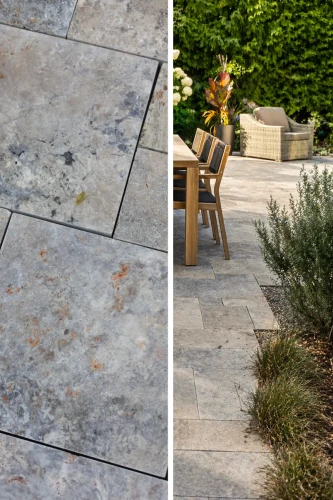 Trawertyn Ash Argent Antykowany Bębnowany 3 cm | Komplet Rzymski (0,74 m2)