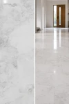 Polierte Marmorplatte Carrara Royal 61x40,5x1,2 cm – weiß-grau mit natürlicher Maserung