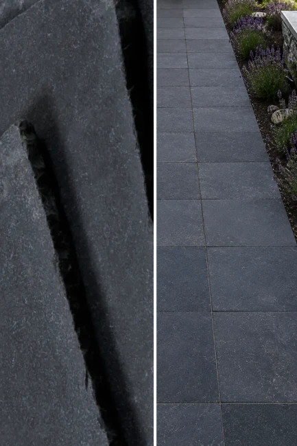 Płytka Kadappa Black Limestone Naturalna Bębnowana 40x40x3 cm