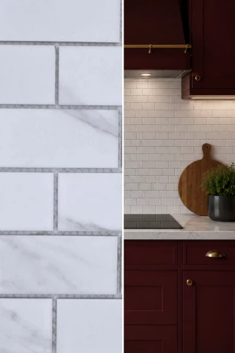 Mozaika ceramiczna Biała Matowa Calacatta Grey Prostokąt | 29,5x29,1x0,65 cm