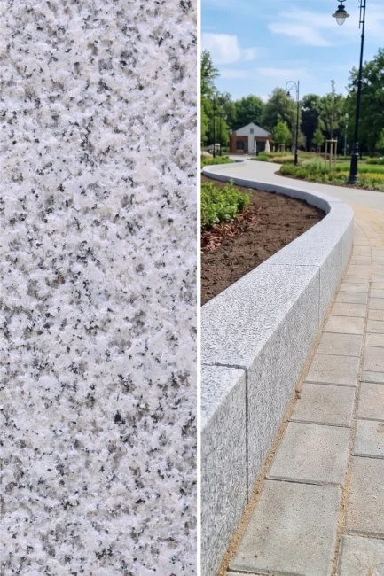 Obrzeże granitowe góra płomień | 8x25 80–120 cm