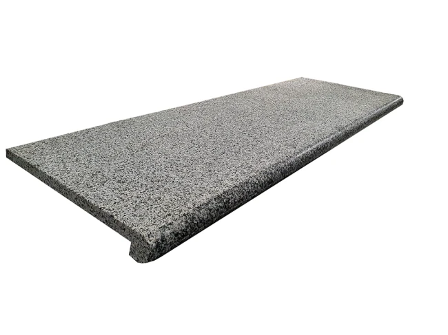 Schodek granitowy grafitowy G654 New płomieniowany Bullnose 100x35x2 cm – stopnica / obrzeże basenowe